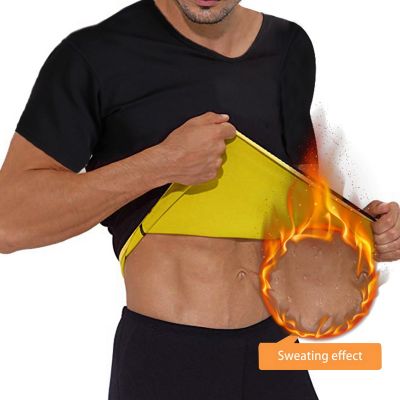 Men S Thermal Bodyเสื้อเชิ้ตเข้ารูปShapersการบีบอัดเสื้อเชิ๊ตเข้ารูปNeopreneที่รัดเอวBody Slimเสื้อยืด