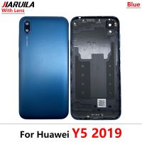 ฝาครอบกระจกแบตหลังพร้อมเลนส์กระจกสำหรับ Huawei Y6P Y5 Y6 2019 Y7 2019 Y6P P เคส2019อัจฉริยะอะไหล่ที่เปลี่ยนฝาครอบกระจกด้านหลัง