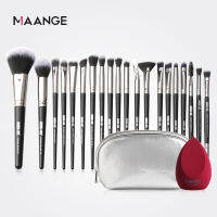 Brushes12 MAANGE เซ็ต18/20แปรงสำหรับแต่งหน้า + กระเป๋าใส่แปรง + ฟองน้ำ Pro แปรงความงามทำขึ้นผมธรรมชาติแป้งรองพื้น Blushes