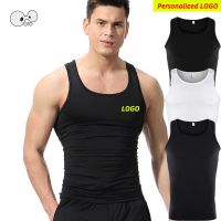 Summer Quick Dry Elastic Sleeveless Running Shirts Men Gym Fitness Tank Tops Bodybuilding Sports Vest Undershirt Personalized