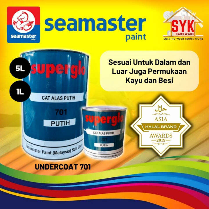 SYK Seamaster Paint Super Glo Undercoat Paint 701 1 Liter 5 Liters Cat