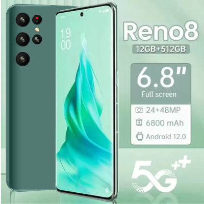 【FLASH SALE】ของแท้ Reno8 HD จอ 6.8นิ้วเต็มหน้าจอโทรศัพท์มือถือ รองรับ2ซิม Smartphone 4G/5G โทรศัพท์สมา แรม16GB รอม512GB โทรศัพท์ถูกๆ Android11