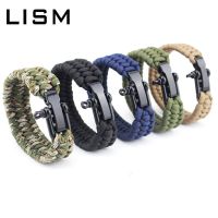 Outdoor Tactical Paracord Hiking Camping Survival Braided Cord Rope Wristband Pulsera Hombre with Adjustable Clasp