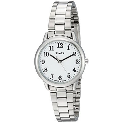 Timex Womens Easy Reader Stainless Steel Bracelet Watch Silver-Tone/White