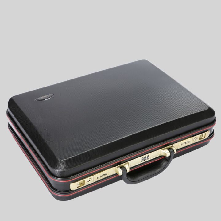 สีดำ036รหัสผ่านแบบพกพากล่องหนังสือ-abs-กระเป๋าเอกสารธุรกิจไฟล์กรณีเครื่องมือเครื่องมือกระเป๋าขึ้นเครื่องอลูมิเนียมกรอบคอมพิวเตอร์แพคเกจ