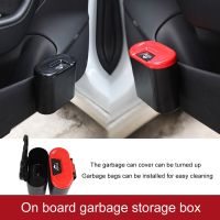 2021 Car Trash Can for Tesla Model 3 Y S X Organizer Storage Box Bucket Trash Bins Waterproof Waste Basket Car Accessories