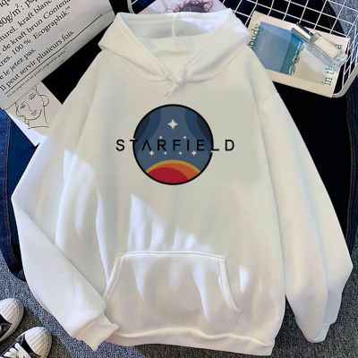 Starfield เสื้อมีฮู้ดสำหรับผู้หญิงเสื้อผ้าแขนยาวลายกราฟิกโกธิค90S มีสายดึงเพื่อความสวยงาม