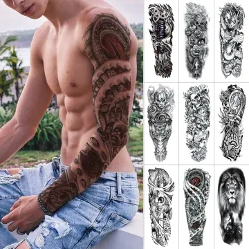 5 PCS Temporary Tattoo Stickers of Vintage Clock Reaper Evil Eye Wolf  For Men And Women Size 21x15CM  Amazonin Beauty