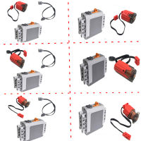 อิฐสีแดงความเร็วสูงมอเตอร์บล็อกทางเทคนิค M XL L 50ซม. สายต่อขยายสำหรับ9686 PF MOC กล่องแบตเตอรี่ของเล่นตัวต่อหุ่นยนต์เพื่อการศึกษา