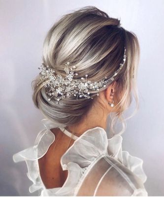 【YF】 Vintage Rose gold Silver Wedding Accessories bridal headwear Shiny Crystal Hair comb Elegant banquet for women