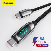 Baseus PD 100W USB C สายเคเบิลสำหรับ MacBook 2021 2020 Fast Charging Type C สายเคเบิลสำหรับ Xiaomi Samsung สายรับส่งข้อมูลสายเคเบิลชาร์จโทรศัพท์