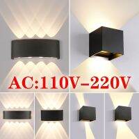 ไฟ LED ติดผนัง AC110V-220V กลางแจ้งกันน้ำตกแต่งบ้านหลอดไฟภายในอาคารผนังขึ้นลงไฟติดบันไดห้องรับแขกห้องนอน