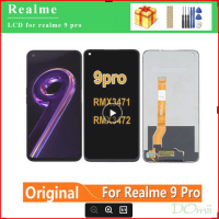 จอ Lcd แบบดั้งเดิมอะไหล่9pro Realme 9 Pro RMX3472 RMX3471จอแสดงผล LCD แบบสัมผัสหน้าจอชิ้นส่วนประกอบชุดซ่อมดิจิไทเซอร์