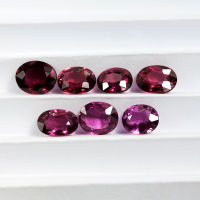 4.6 ct โรโดไลท์ (Rhodolite Garnet) 7 ชิ้น ทรงไข่ สีชมพูอมม่วง