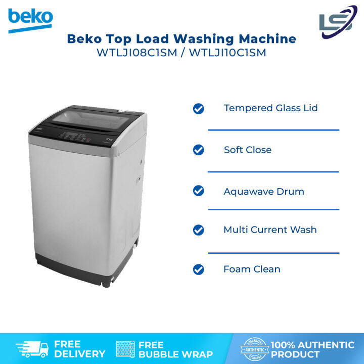 Beko 8kg / 10kg Top Load NonInverter Washing Machine WTLJI08C1SM