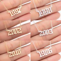 【CC】 Oly2u 1997 1998 1999 Gold Color Necklaces Custom Birth Year Pendant Jewelry Gifts