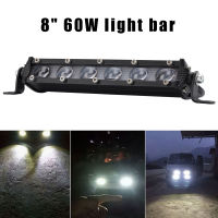 ไฟหน้ารถไฟบาร์ LED ไฟหน้ารถมอเตอร์ไซค์แบบ LED 8นิ้วไฟตัดหมอก6000LM 60W