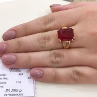 585 russian 14k rose gold inlaid square ruby rings for women open luxury elegant classic engagement jewelry mothers day gift