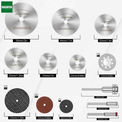 DAGAFGA ชุดล้อเจียรเพชร88ชิ้น,ชุดใบเลื่อยวงเดือนทำจากเรซินจานตัด HSS พร้อมแมนเดรลและผ้าทำความสะอาดชุดล้อสำหรับตัดไม้