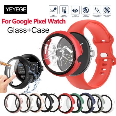 Tempered Glass Case For Google Pixel Watch Screen Protector Glass Cover 2 in 1 Bumper For Google Pixel Watch Protective Cover