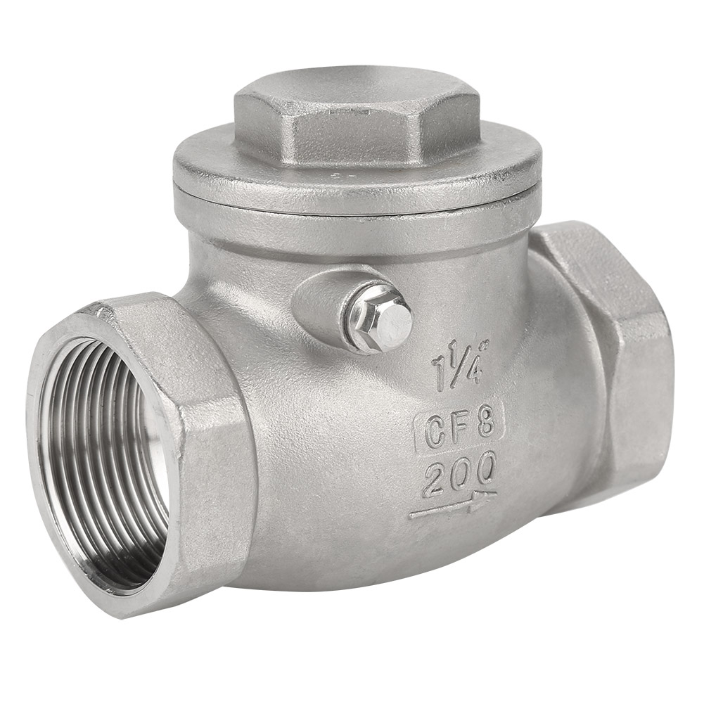 Maxmartt DN32 Stainless Steel One Way Swing Check Valve Female Thread 200PSI for Water Oil Gas 