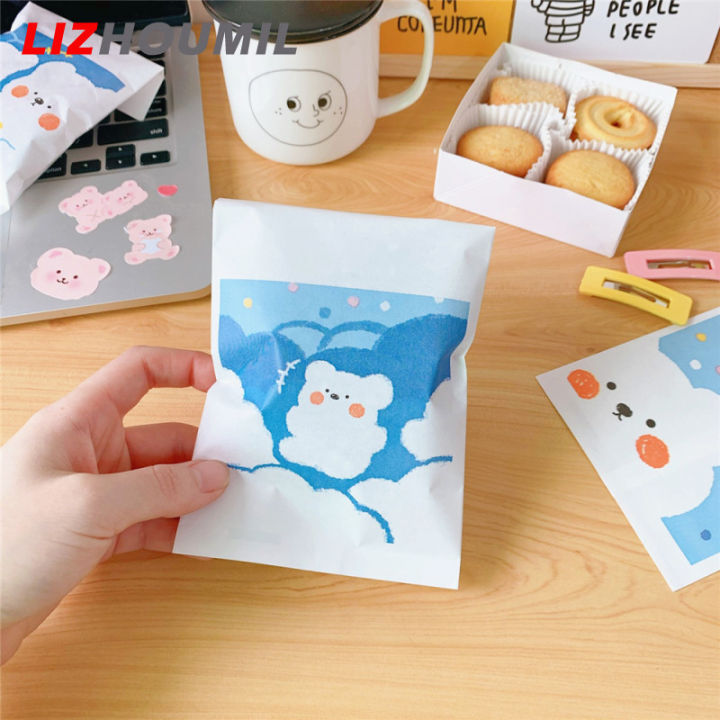 lizhoumil-กระเป๋าการจัดเก็บอย่างง่ายเวอร์ชั่นเกาหลี-กระเป๋าสะพายไหล่ตัวการ์ตูนน่ารักโพสท่าถุงกระดาษขนาดเล็กหมีเมฆน่ารักนุ่ม