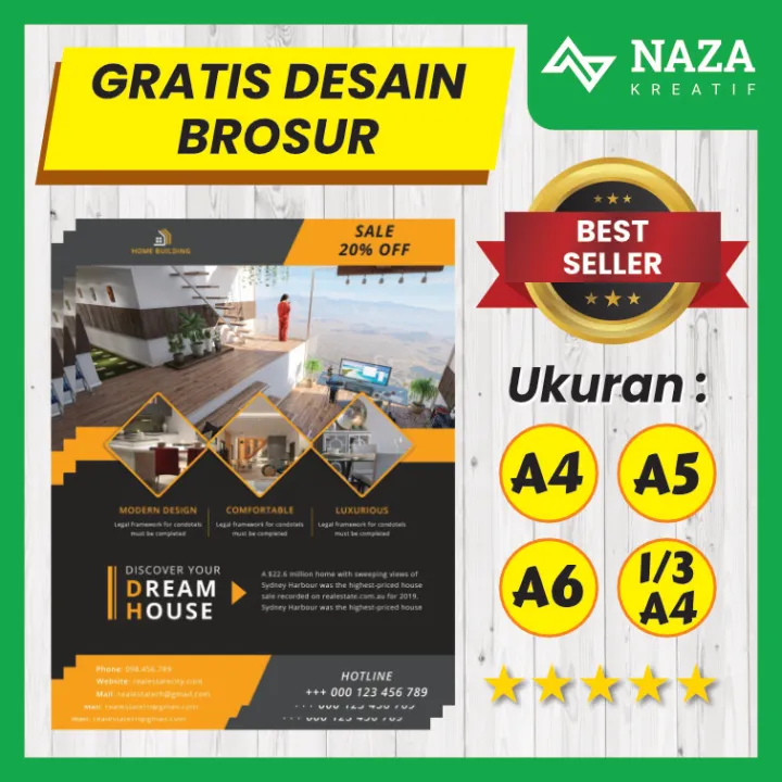 Cetak Brosur Gratis Desain, Leaflet / Pamflet / Flyer, Uk. A4, A5, A6 ...