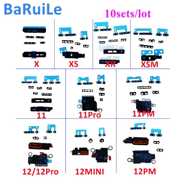 Baruile 10ชุดลำโพงตาข่ายตาข่ายสำหรับ Iphone 11 Pro Max 12Mini 13 Xs Max Xr 7 8 Plus ลำโพงสติกเกอร์ป้องกันฝุ่น