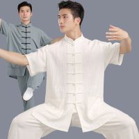 Tai Chi Suit Mens Linen Short Sleeved Chinese Style Martial Arts Suit Womens Competition Suit Tai Chi Suit