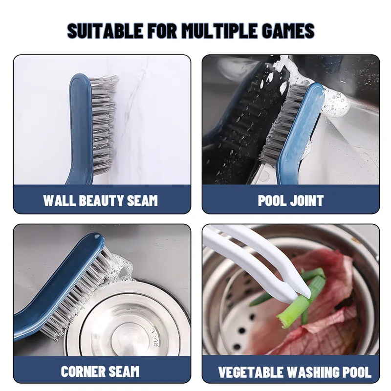 2 in1 Clip Hair Cleaning Brush for Wall, Multifunctional Floor Seam Brush 