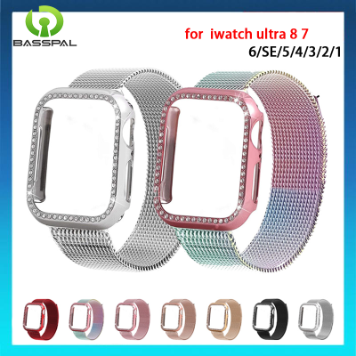 เคสวิบวับ + สายสำหรับApple Watch SE 6 5 4,สายนาฬิกาสเตนเลส44มม. 40มม. IWatch Band 42มม. 38มม. Apple Watch 5 4 3 2 1