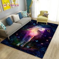 3D Cartoon Cute Unicorn Area RugCarpet Rug for Living Room Bedroom Sofa Doormat Kitchen DecorationKid Play Non-slip Floor Mat