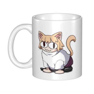 【High-end cups】 Neco Arc แมวแก้วกาแฟ DIY ส่วนบุคคลการ์ตูนเกมการ์ตูนแก้วเซรามิกสร้างสรรค์ของขวัญกลางแจ้งทำงานตั้งแคมป์ถ้วยและแก้ว