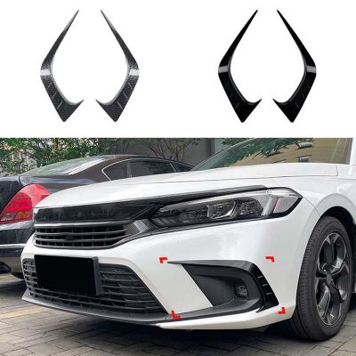 Car Front Bumper Splitter Spoiler Fog Light Canard Replacement Accessories for Honda Civic 11Th Generation 2021+ Glossy Black