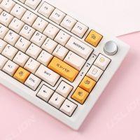 USLION 140คีย์ธีมนมน้ำผึ้ง XDA Keycaps หมึกพิมพ์ PBT แบบซับลิเมชันเกาหลีภาษาอังกฤษตัวครอบปุ่มคีย์บอร์ดสำหรับแป้นพิมพ์เชิงกลสำหรับเล่นเกม