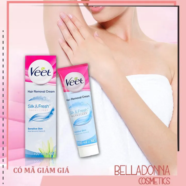 Hcm Kem Tẩy Lông Dành Cho Da Nhạy Cảm Veet Hair Removal Cream Silk And Fresh 100ml Lazadavn 2694