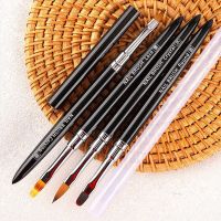 1Pc Black Nail Art Paint Brushes Professional Phototherapy Nails Pen Accessories Art Decoration Draw Smudge Carve Manicure Tool Paint Tools Accessorie