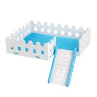 1 Set Parrot Hamster Wooden Fence Ladder And Platform Squirrel Hamster Climbing Ladder Funny Small Pet Playing Toy