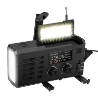 Solar Power Emergency AM/FM Radio Outdoor Hand Crank Generator 4000MAh with Flashlight Phone Charger