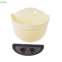 ?【Lowest price】HOMA แขวนกระถางดอกไม้พลาสติก Semicircular ผนังแขวนกระถางต้นไม้ตะกร้าตกแต่งบ้าน