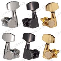 A Set 6 Pcs Right Angle Screw Hole Sealed-gear Acoustic Electric Guitar String Tuning Peg Tuners Machine Head -Big Square Button Ceiling Lights