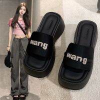 Slippers To Wear 2023 New High-Heeled Sponge Increased Sandals Thick-Soled Beach And