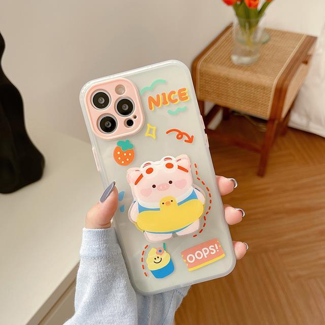 cute-cartoon-swim-circle-piggy-duckling-stand-holder-case-for-iphone-12-11-pro-mini-x-xr-xs-max-8-7-plus-se-bracket-soft-cover