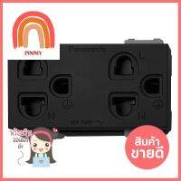 เต้ารับคู่ 3 ขา มีม่านนิรภัย PANASONIC WEGN15829 สีดำDOUBLE SOCKETS WITH SAFETY SHUTTER PANASONIC WEGN15829 3 PIN BLACK **ของแท้100%**