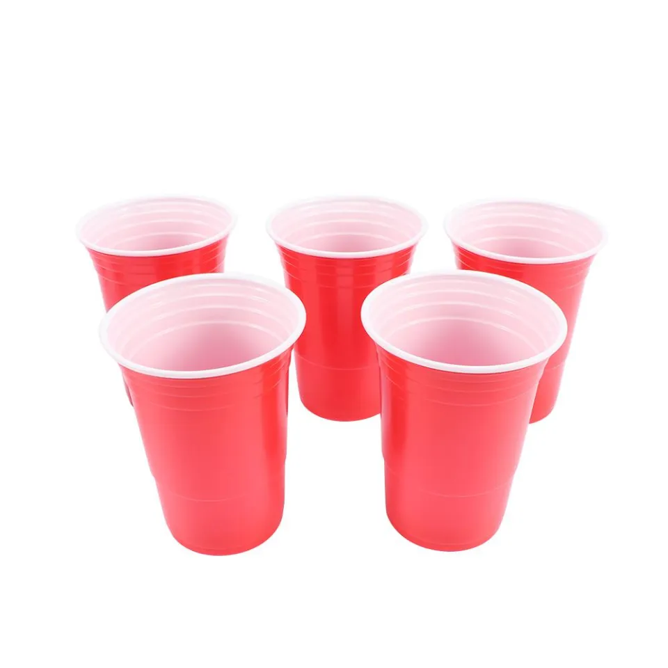 50Pcs/Set 450Ml Red Disposable Plastic Cup Party Cup Bar