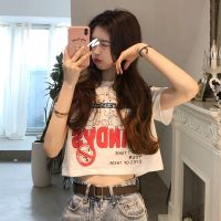 [COD] Short-sleeved t-shirt womens short section slim top Hyuna style scheming high waist exposed navel 2022 new street stall