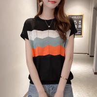 T Shirt for Woman Short Sleeve Knitted Top Korean Style Summer Fashion Tee Women Tshirt