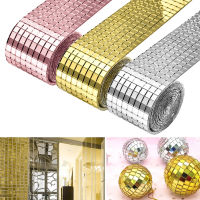 Mini Square Glass Mirrors Mosaic Wall Stickers Self-Adhesive Craft Mosaic Tile DIY Handmade Disco Light Ball Party Supplies