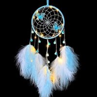 OMSS ของขวัญวันวาเลนไทน์ งานฝีมือที่บ้าน ไฟห่อ กระดิ่งลม ตกแต่งห้อง ขนนก Dreamcatcher ฝันจับลมตีระฆัง ลมตีระฆังตกแต่ง จี้รถ Dream Catcher ที่แขวนของในรถ