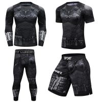 Boxing Clothing Mma Boxer Shorts Sports Long Sleeve T shirt leggings 4pcs /2PCS Sportswear Suit Men Sport Sets